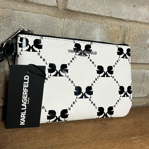 KARL LAGERFELD Adele Zip Wristlet NWT - Picture 2 of 7